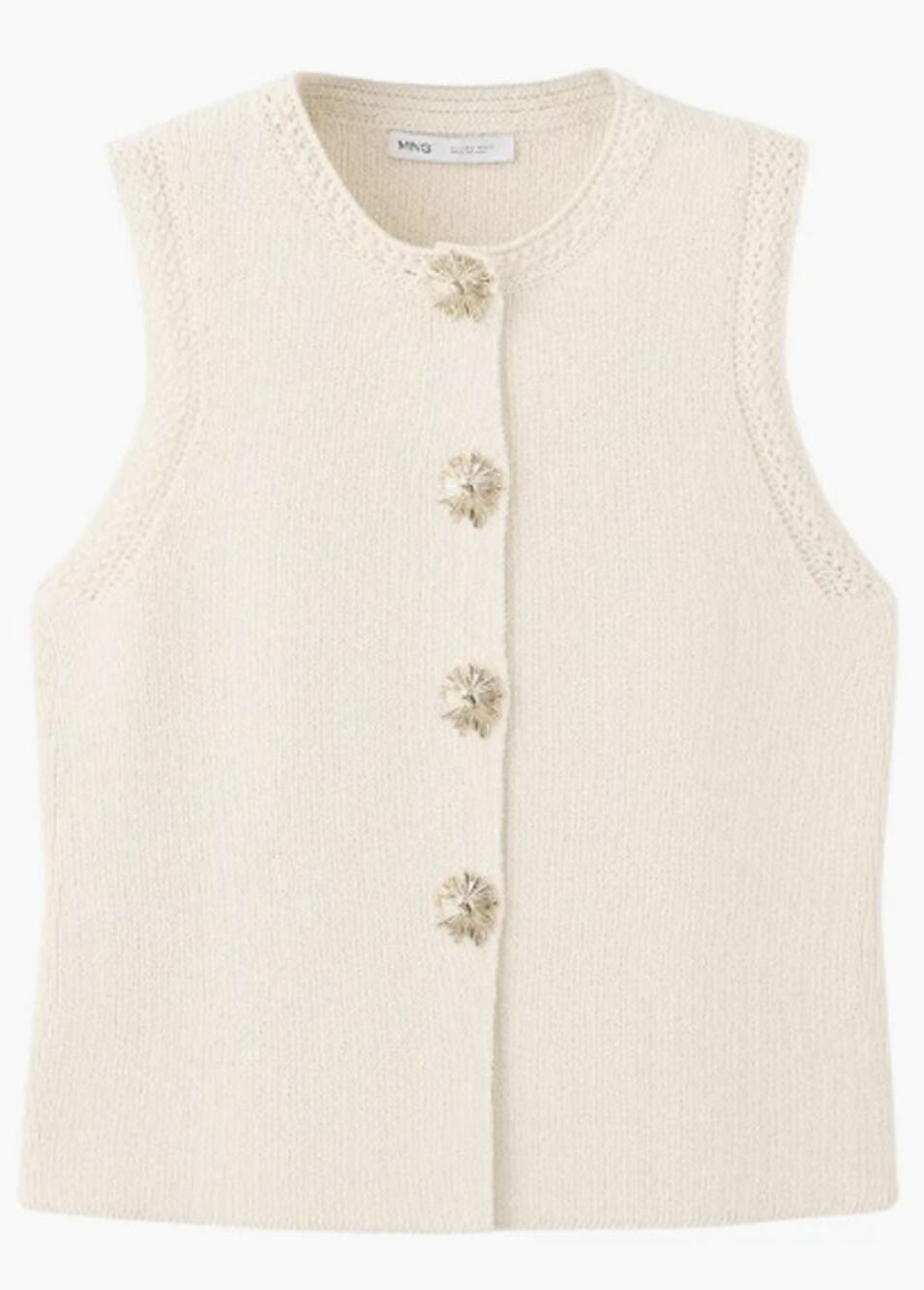 New Mango Chaleco Frida Cotton Blend Sweater Vest Size Medium
